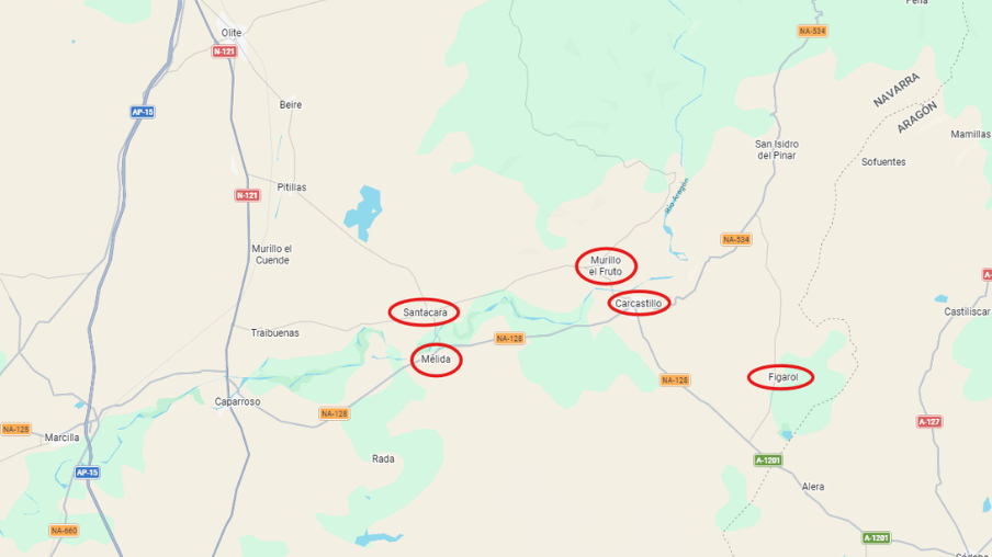 mapa navarra zona básica salud carcastillo
